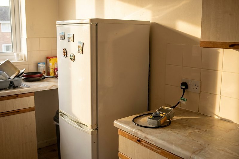 Testing a fridge freezer supplied with a rental property