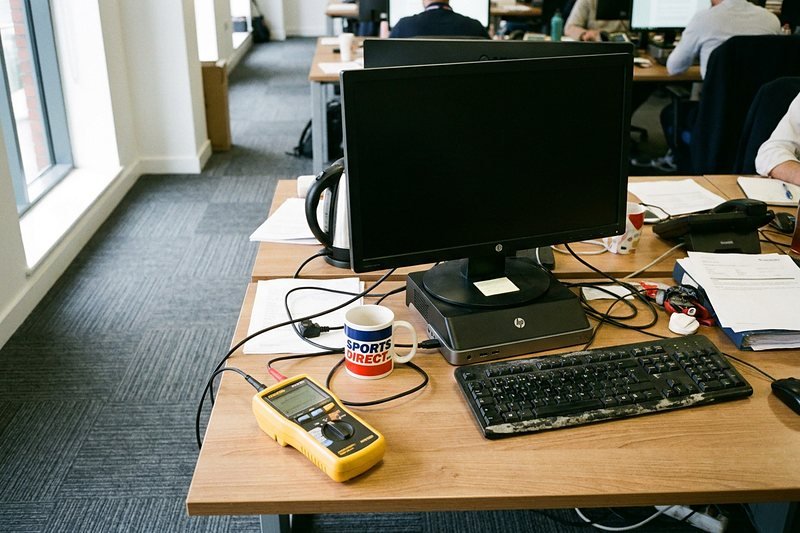 Testing computer equipment in an open-plan office